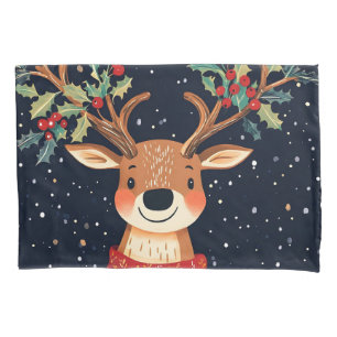 Reindeer Starry Christmas Twinkle Night Pillowcase