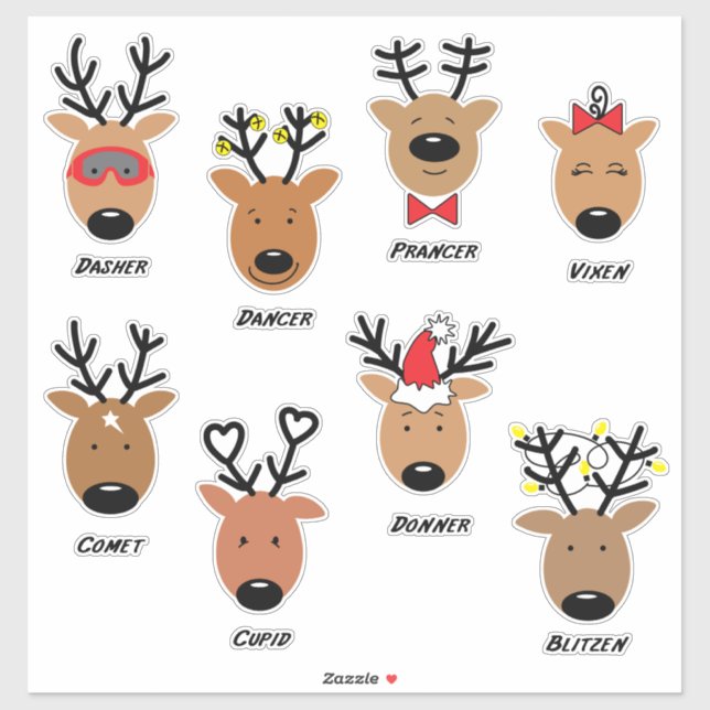 Reindeer Stickers! (Sheet)