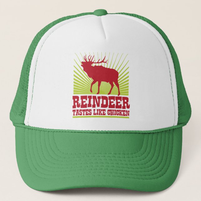 Reindeer Taste Like Chicken Trucker Hat (Front)
