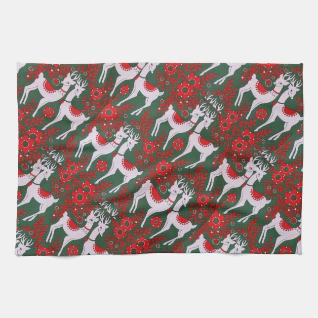 Reindeer Tea Towel (Horizontal)