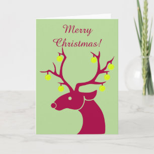 Reindeer tennis balls holiday card