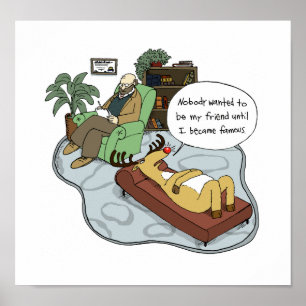 Reindeer Therapy   Funny Holiday Cartoon Poster