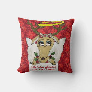 Reindeer Tis The Season to Be Vegan  Angel Pillow