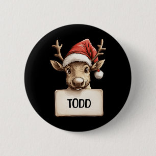 Reindeer Todd 6 Cm Round Badge