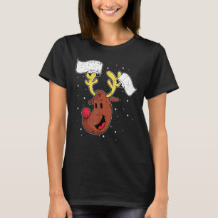 Reindeer Toilet Paper Quarantine Christmas Funny X T-Shirt