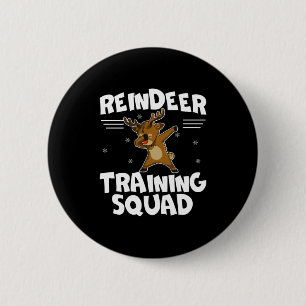Reindeer Training Squad Deer Team Xmas Running New 6 Cm Round Badge