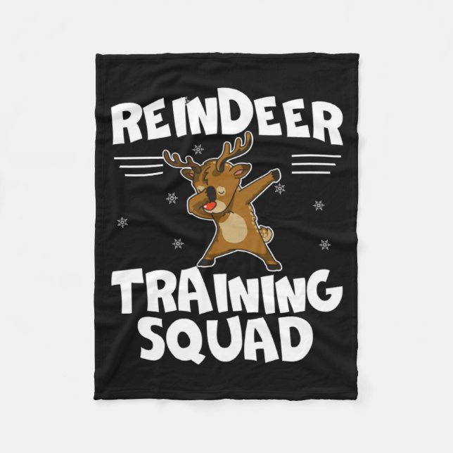 Reindeer Training Squad Deer Team Xmas Running New Fleece Blanket (Front)