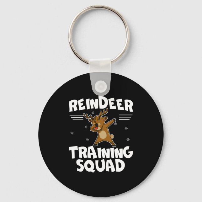 Reindeer Training Squad Deer Team Xmas Running New Key Ring (Front)