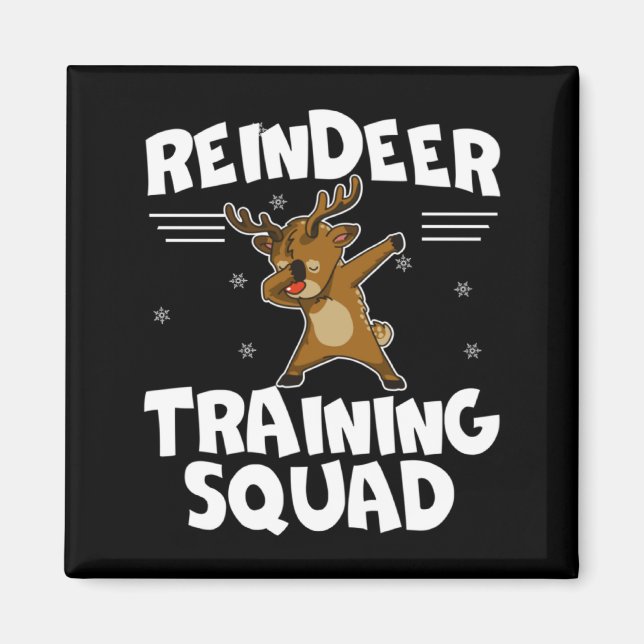 Reindeer Training Squad Deer Team Xmas Running New Magnet (Front)
