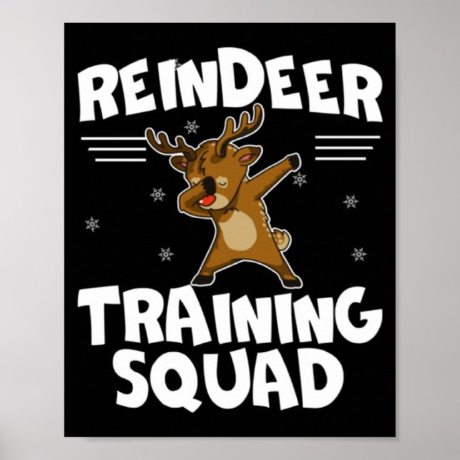 Reindeer Training Squad Deer Team Xmas Running New Poster (Front)