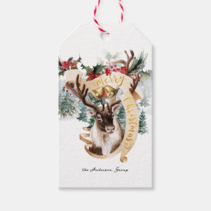 Reindeer & Tree Farm Merry Christmas Gift Tags