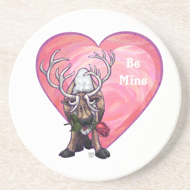 Reindeer Valentine's Day Coaster (Front)