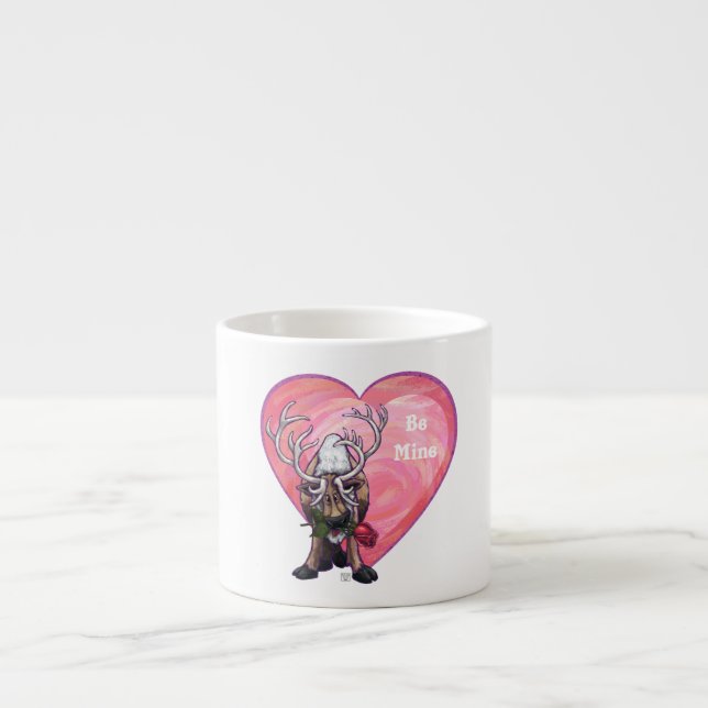 Reindeer Valentine's Day Espresso Cup (Front)