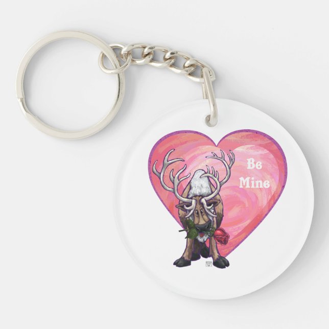 Reindeer Valentine's Day Key Ring (Front)