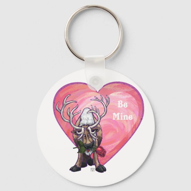 Reindeer Valentine's Day Key Ring (Front)