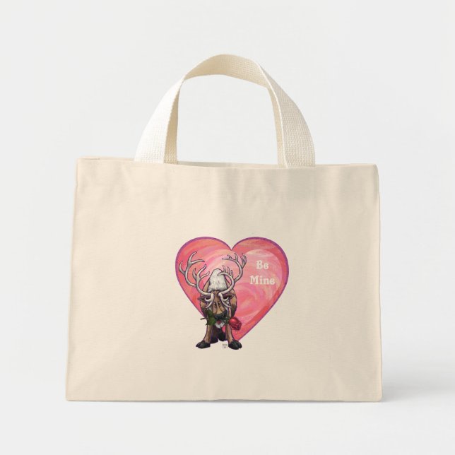 Reindeer Valentine's Day Mini Tote Bag (Front)