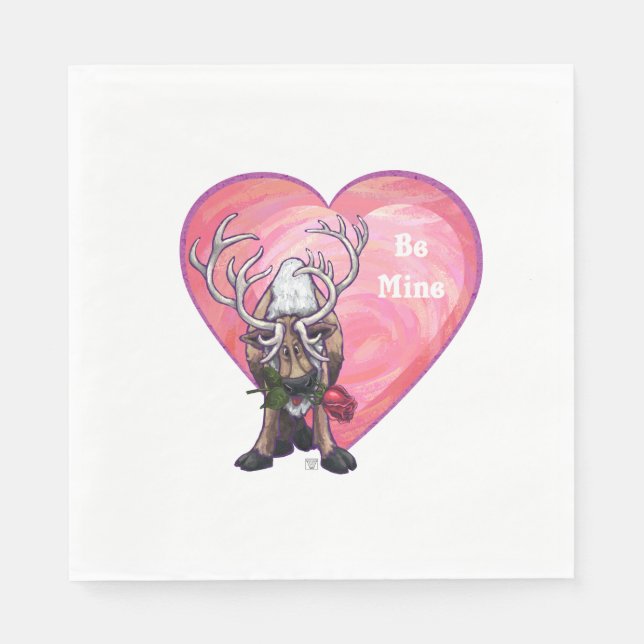 Reindeer Valentine's Day Napkin (Front)