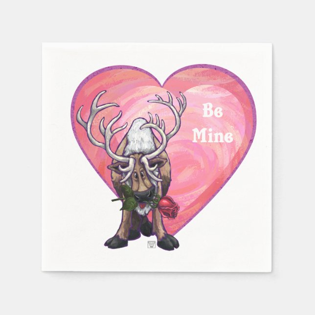 Reindeer Valentine's Day Napkin (Front)