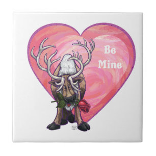 Reindeer Valentine's Day Tile