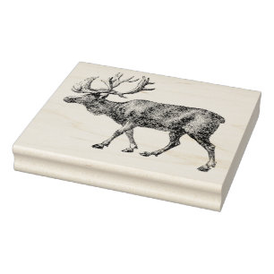Reindeer Vintage Rubber Art Stamp
