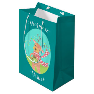 Reindeer warmest wishes Christmas gift bag
