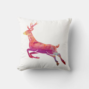 Reindeer Watercolor Art Cushion