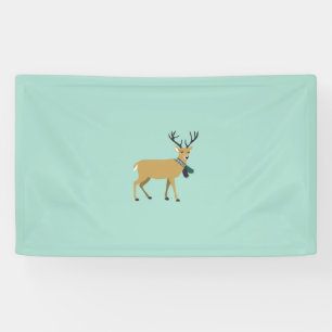 Reindeer Wearing a Winter Scarf (Christmas Animal) Banner