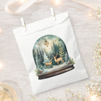 Reindeer Winter Forest Snow Globe Favour Bags