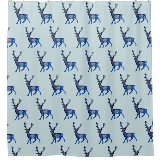 Reindeer Winter Holidays Shower Curtain (Front)