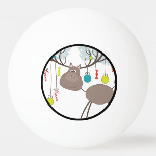 Reindeer Winter Seasons Greetings Ping Pong Ball