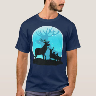 Reindeer, Winter Snow, Christmas, Men Women Kids,  T-Shirt