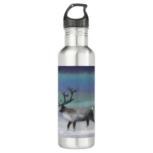 Reindeer with blue shades 710 ml water bottle