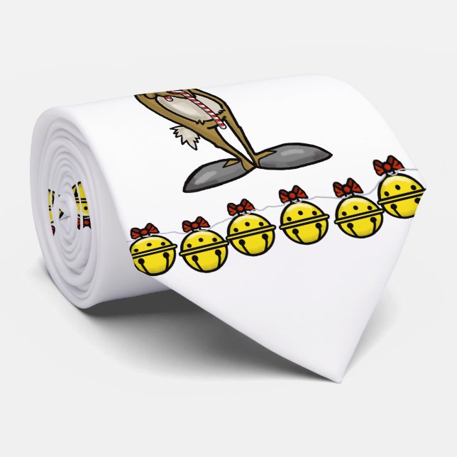 Reindeer with Dreidel Chrismukkah Necktie (Rolled)