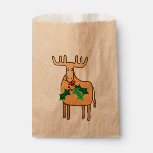 Reindeer with holly favour bags