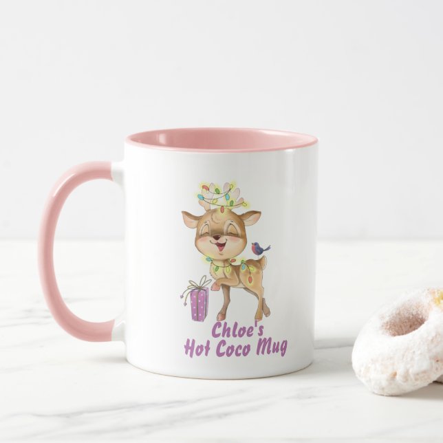 Reindeer With Lights Mug (With Donut)