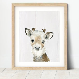 Reindeer Woodland Nursery Art Print