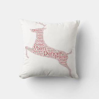 Reindeer Word Art Rudolph Blixem Comet Cupid Cushion