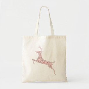 Reindeer Word Art Rudolph Blixem Comet Cupid Tote Bag