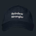Reindeer Wrangler Elegant Navy Colour Christmas Ev Embroidered Hat<br><div class="desc">Show off your holiday spirit with this Alternative Apparel Basic Adjustable Cap in navy,  featuring the custom-embroidered "Reindeer Wrangler" text. The high-quality embroidery adds a fun and festive touch. This adjustable cap ensures a comfortable fit for all your holiday adventures.</div>