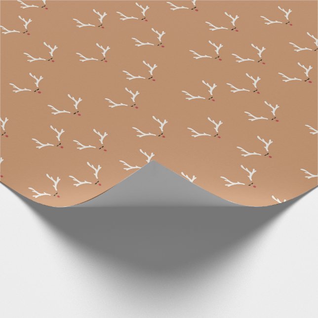 Reindeer Wrap Kids Modern Christmas Wrapping Paper (Corner)