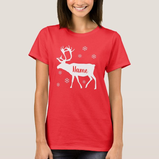 Reindeer Your Name Custom Christmas shirt (Front)