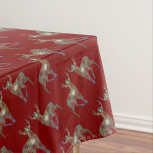 Reindeers Art Winter Holidays Decor  Tablecloth