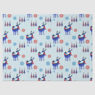 Reindeers, Christmas Trees and Snowflakes Pattern Tissue Paper