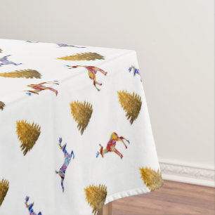 Reindeers Holiday Tree Tablecloth