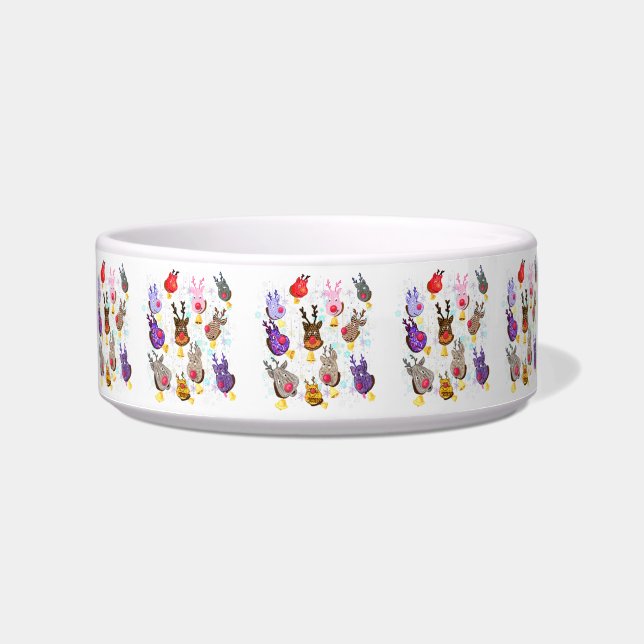 Reindeers with Bells Christmas Bowl (Front)