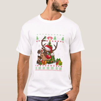 Reinder Dog Lover Santa T-Shirt