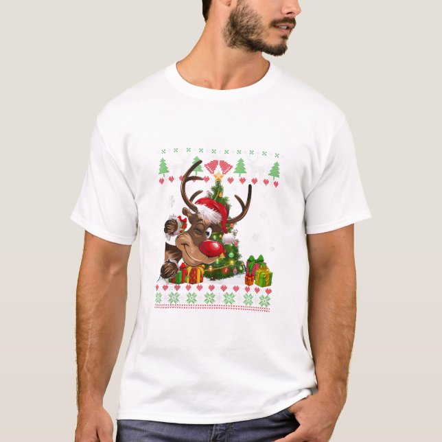 Reinder Dog Lover Santa T-Shirt (Front)