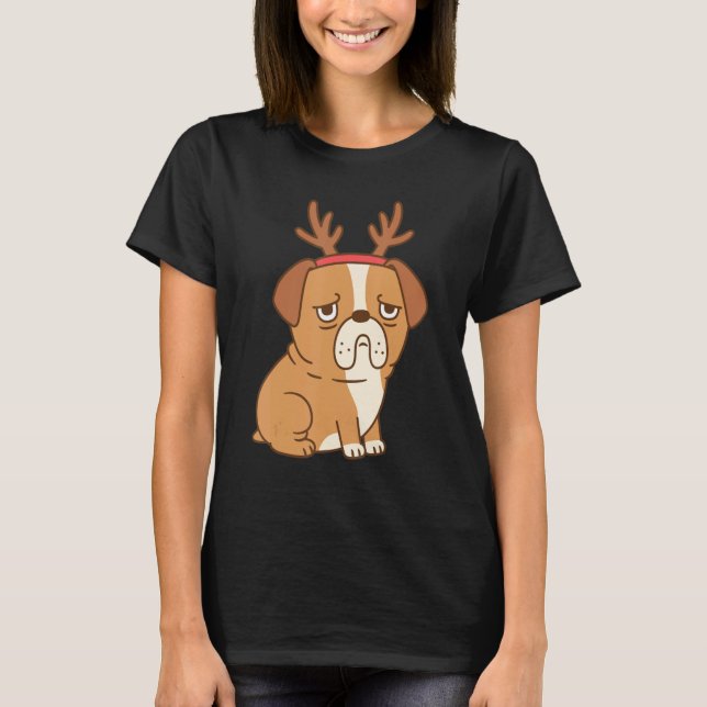 Reindoodle Christmas  Reindeer Doodle Dog T-Shirt (Front)