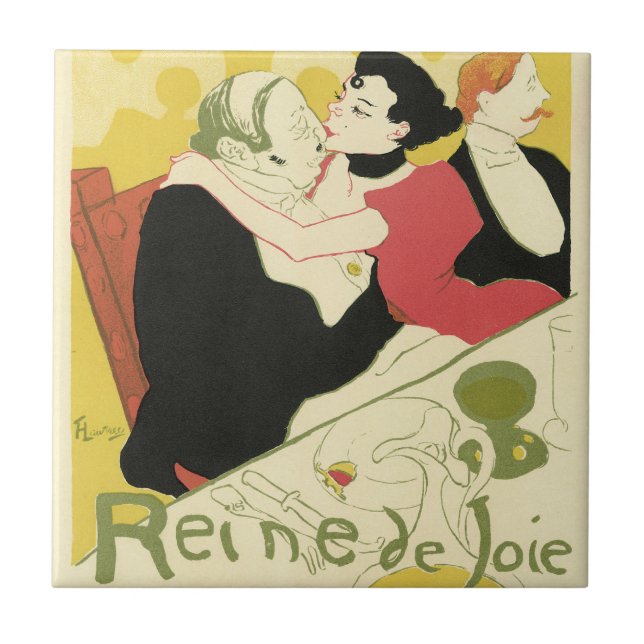 Reine de Joie (Queen of Pleasure) Toulouse Lautrec Tile (Front)