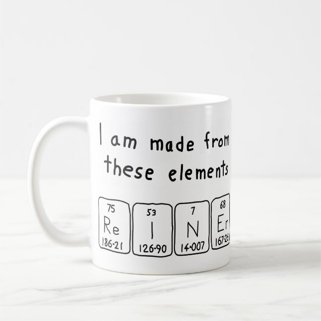 Reiner periodic table name mug (Left)